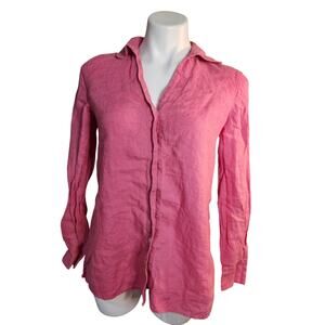 Talbots‎ Pure Irish Linen button down pink blouse size women's